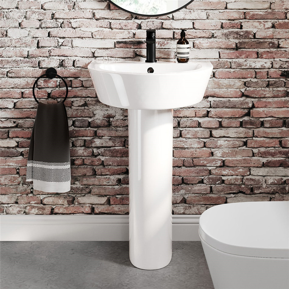 Ceramic bathroom vanity pedestal basin (1)