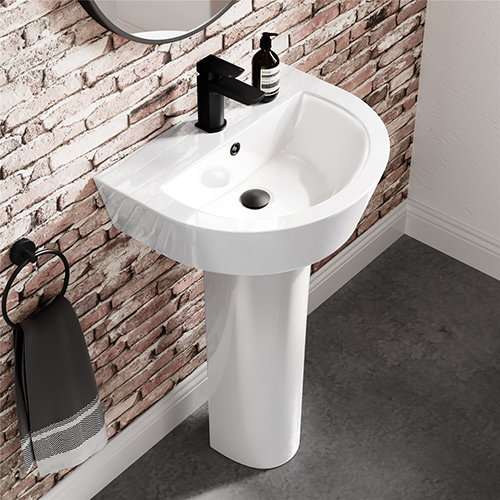 Ceramic bathroom vanity pedestal basin (3)