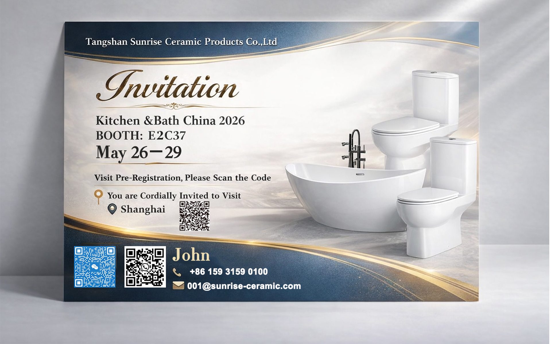 Visit SUNRISE at KBC 2026 Shanghai  Booth E2C37  Smart Sanitary Ware